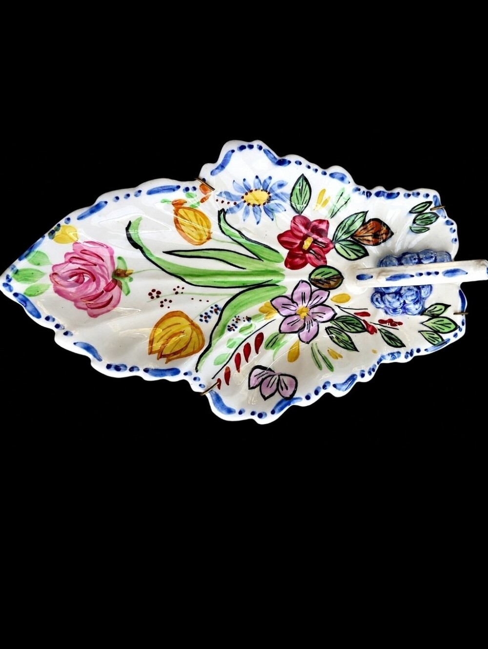 Vintage Blue Ridge Nove Rose Celery Dish